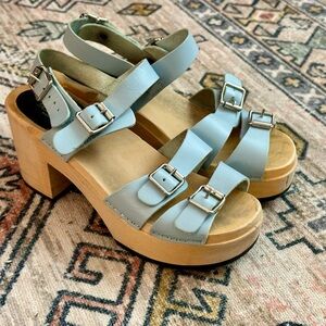 Swedish Hasbeens Light Blue Sandals